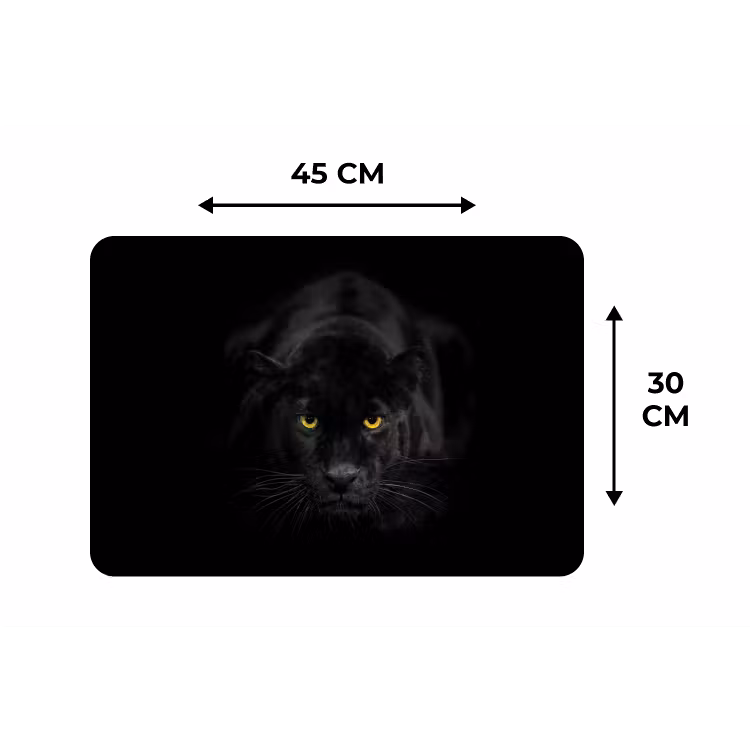 Panter - Dieren - Zwart - Ogen Placemat vinyl groot -specs