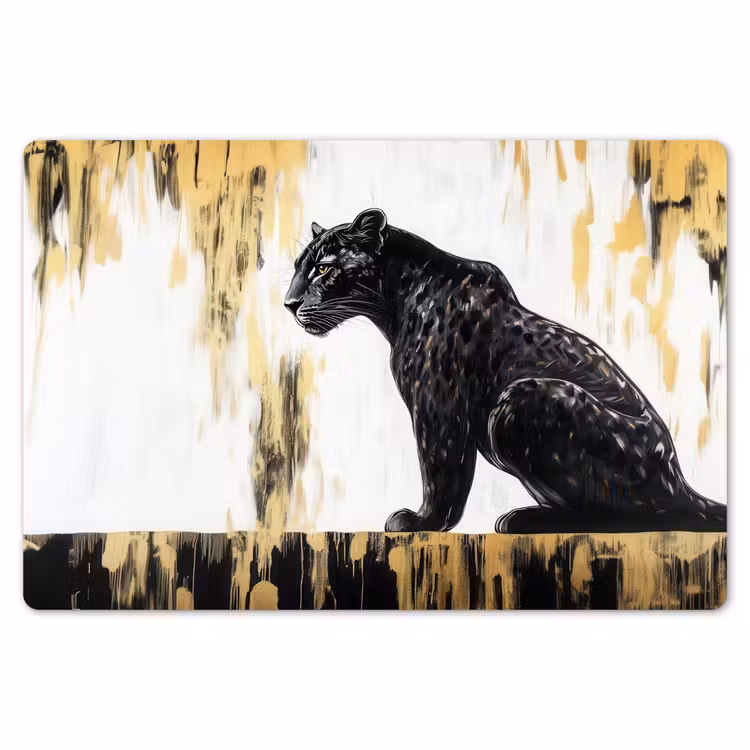 Panter - Zwart - Abstract - Goud Placemat vinyl groot -zzsfeer1_Kitchenyeah-website