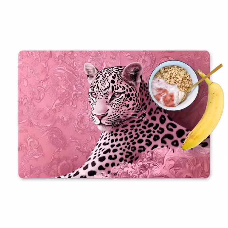 Panter - Luxe - Roze Placemat vinyl groot -zzzproduct_Kitchenyeah-website