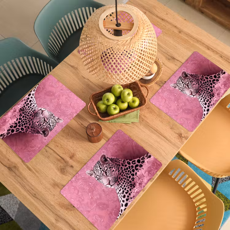 Panter - Luxe - Roze Placemat vinyl groot -zzsfeer5_Kitchenyeah-website