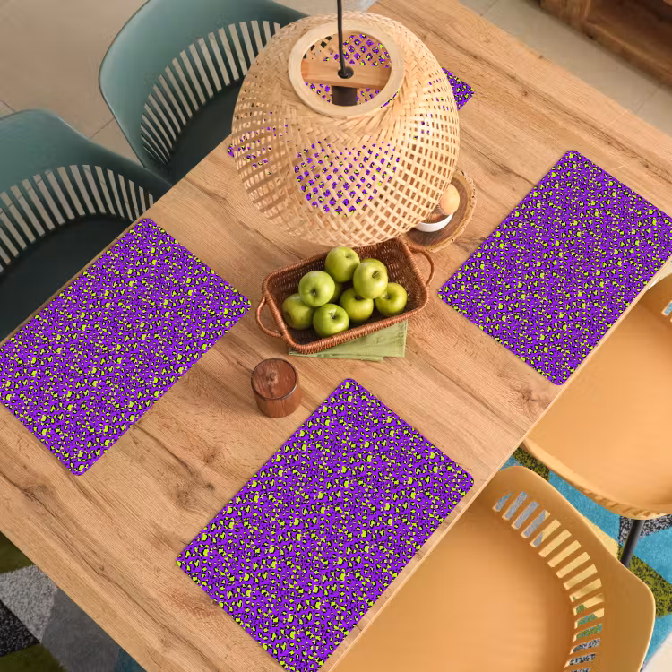 Panterprint - Paars - Groen - Neon Placemat vinyl groot 368 -zzsfeer5_Kitchenyeah-website