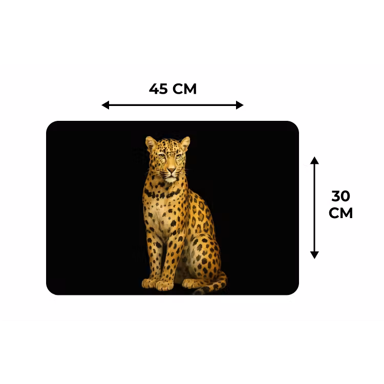 Panter - Realistisch - Bruin Placemat vinyl groot -specs