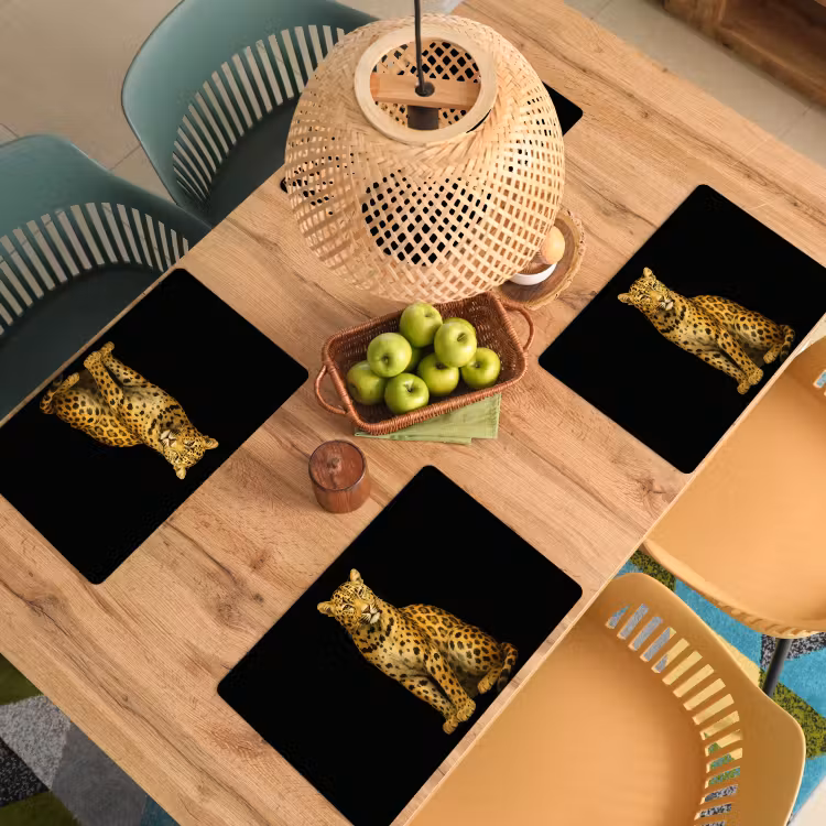Panter - Realistisch - Bruin Placemat vinyl groot -zzsfeer5_Kitchenyeah-website