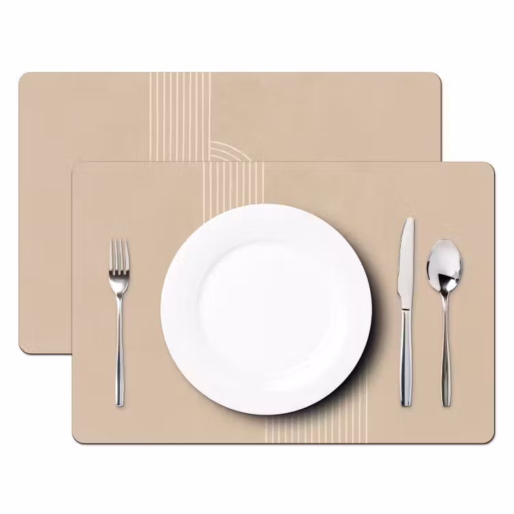 Parallelle lijnen - Lichte textuur - Beige Placemat vinyl groot -zzsfeer2_Kitchenyeah-website