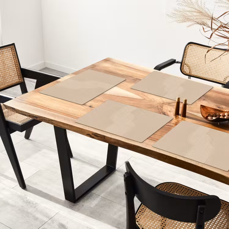 Parallelle lijnen - Lichte textuur - Beige Placemat vinyl groot -zzsfeer4_Kitchenyeah-website