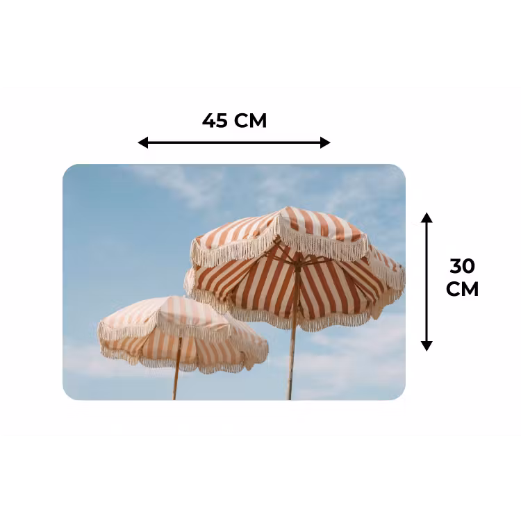 Parasol - Lucht - Rood Placemat vinyl groot -specs