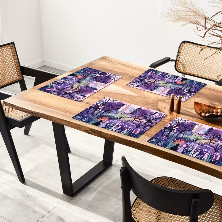 Park - Bomen - Bloemen - Gebouwen Placemat vinyl groot -zzsfeer4_Kitchenyeah-website
