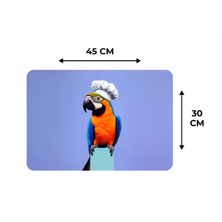 Papegaai - Koksmuts - Vogel - Leuk Placemat vinyl groot -specs