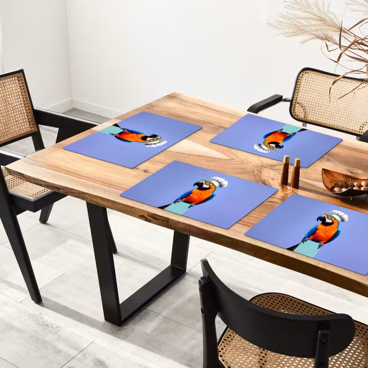 Papegaai - Koksmuts - Vogel - Leuk Placemat vinyl groot -zzsfeer4_Kitchenyeah-website