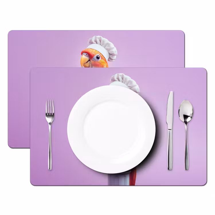Papegaai - Koksmuts - Pilaar - Vogel Placemat vinyl groot -zzsfeer2_Kitchenyeah-website