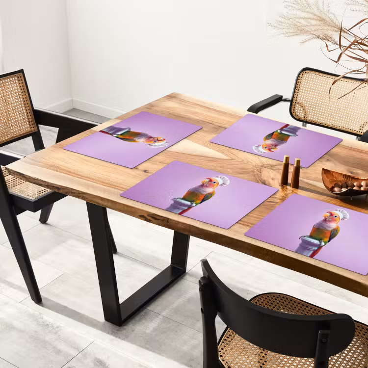 Papegaai - Koksmuts - Pilaar - Vogel Placemat vinyl groot -zzsfeer4_Kitchenyeah-website