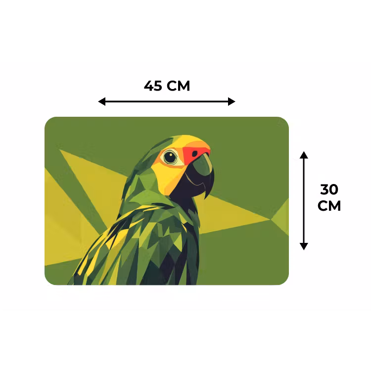Papegaai - Groen - Snavel - Abstract Placemat vinyl groot -specs