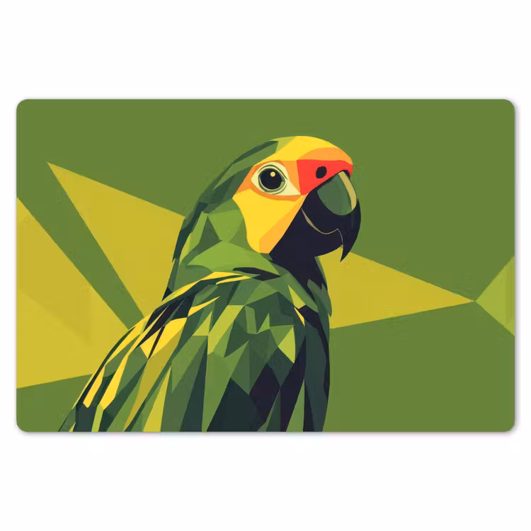Papegaai - Groen - Snavel - Abstract Placemat vinyl groot -zzsfeer1_Kitchenyeah-website