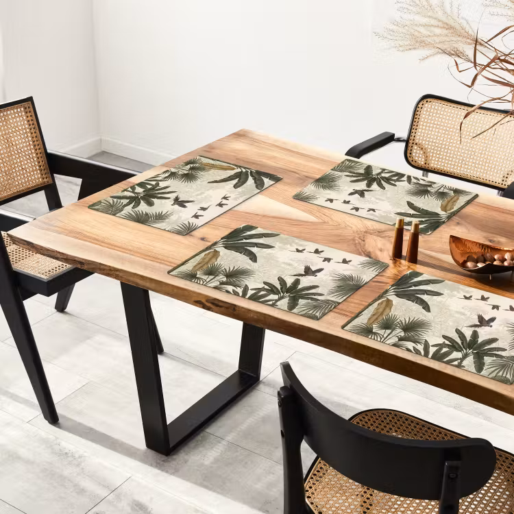 Papagaaien - Jungle - Tropisch - Green Placemat vinyl groot -zzsfeer4_Kitchenyeah-website