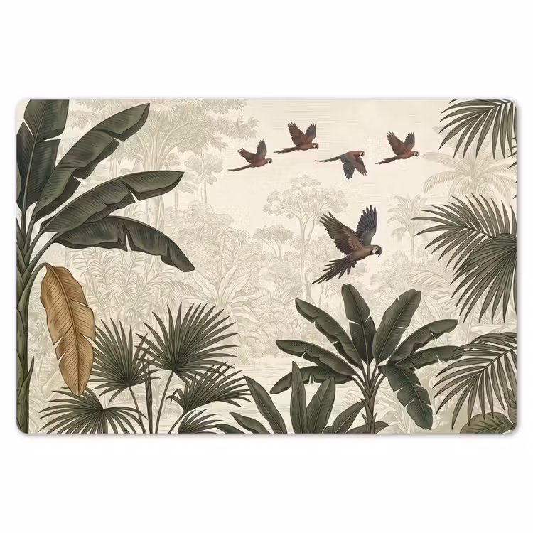Papagaaien - Jungle - Tropisch - Green Placemat vinyl groot -zzsfeer1_Kitchenyeah-website