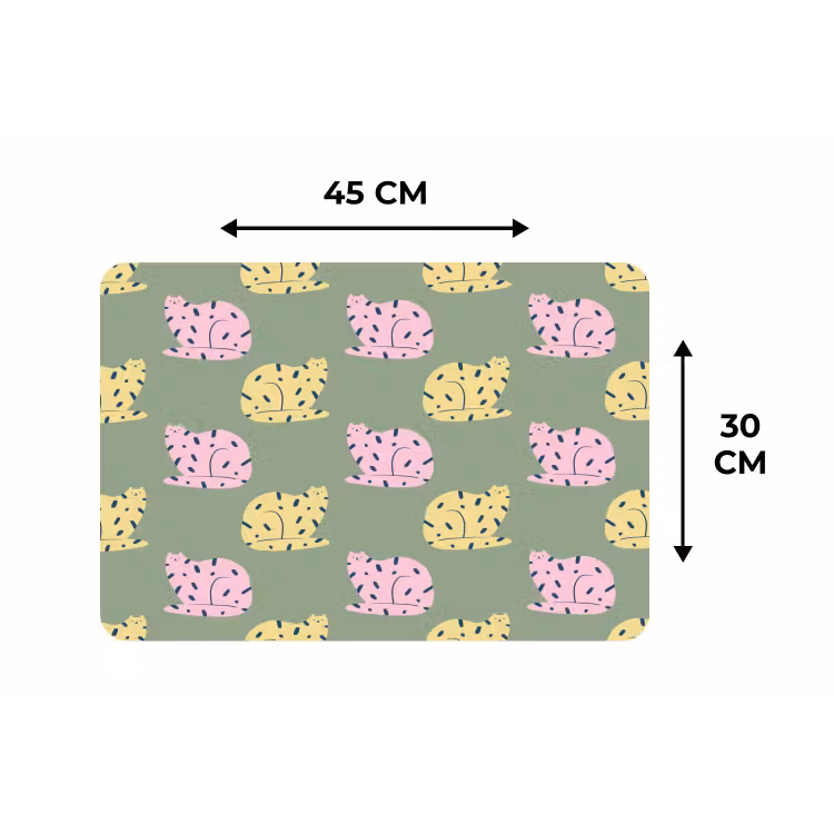 Pastel - Katten - Vlekjes - Groen Placemat vinyl groot 368 -specs