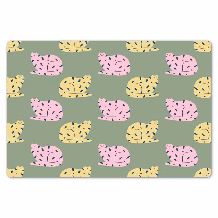 Pastel - Katten - Vlekjes - Groen Placemat vinyl groot 368 -zzsfeer1_Kitchenyeah-website
