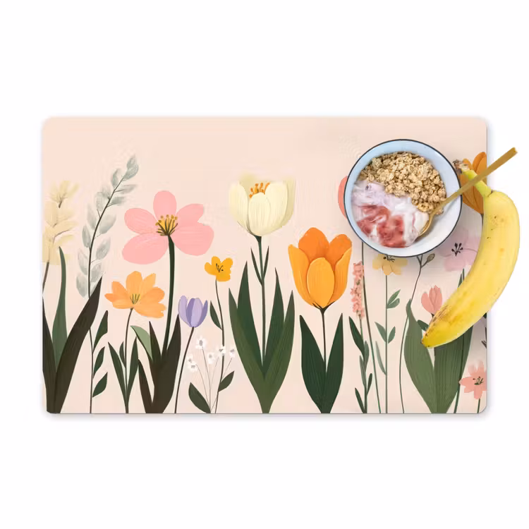 Pasteltinten - Bloemen - Illustratie Placemat vinyl groot -zzzproduct_Kitchenyeah-website