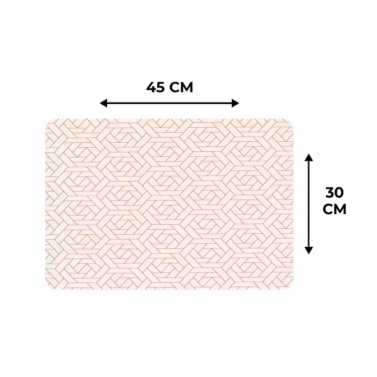 Patroon - Beige - Lijnen - Bruin Placemat vinyl groot 368 -specs