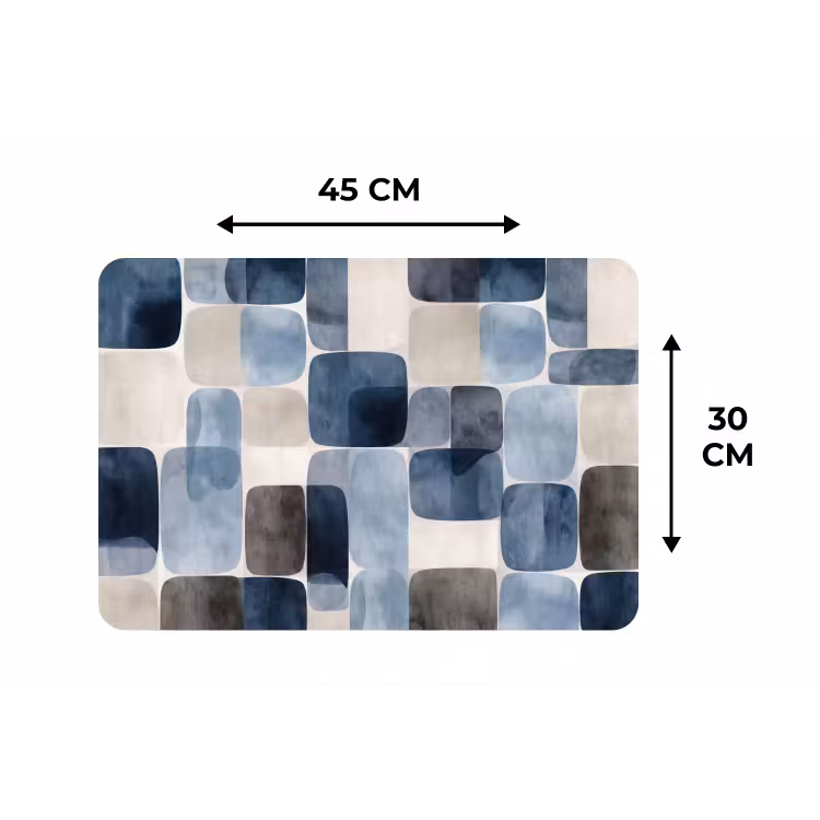 Patroon - Blauw - Vierkanten Placemat vinyl groot -specs