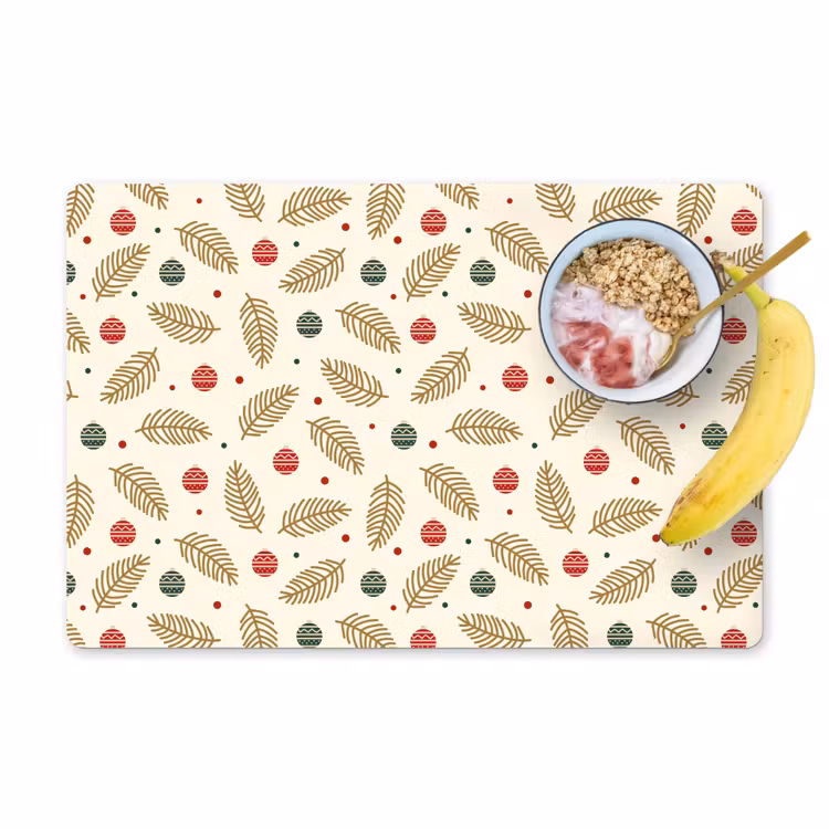 Patroon - Kerst - Symbolen - Beige Placemat vinyl groot 368 -zzzproduct_Kitchenyeah-website