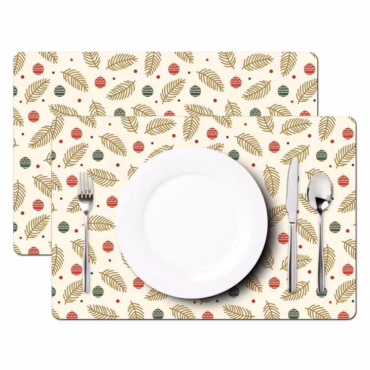 Patroon - Kerst - Symbolen - Beige Placemat vinyl groot 368 -zzsfeer2_Kitchenyeah-website