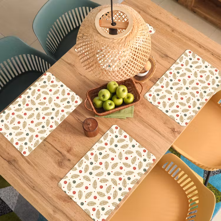 Patroon - Kerst - Symbolen - Beige Placemat vinyl groot 368 -zzsfeer5_Kitchenyeah-website