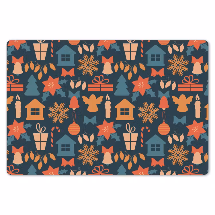 Patroon - Kerst - Symbolen - Blauw Placemat vinyl groot 368 -zzsfeer1_Kitchenyeah-website