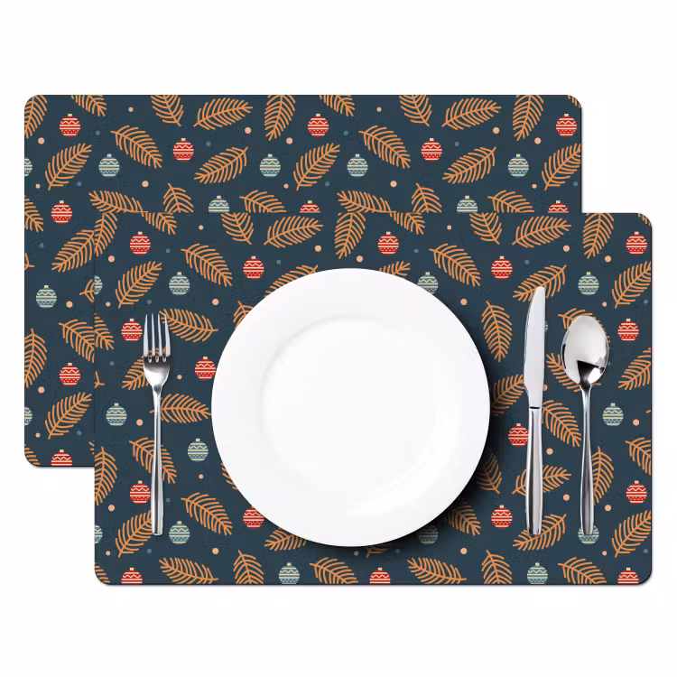 Patroon - Kerst - Symbolen - Donkerblauw Placemat vinyl groot 368 -zzsfeer2_Kitchenyeah-website