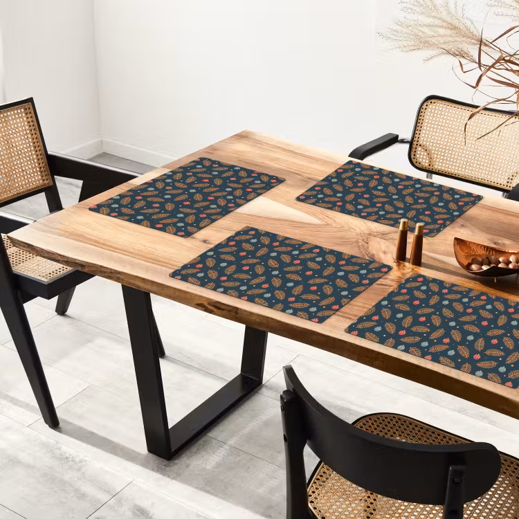 Patroon - Kerst - Symbolen - Donkerblauw Placemat vinyl groot 368 -zzsfeer4_Kitchenyeah-website