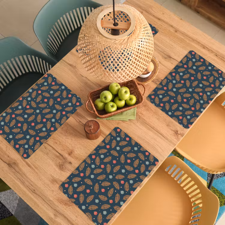 Patroon - Kerst - Symbolen - Donkerblauw Placemat vinyl groot 368 -zzsfeer5_Kitchenyeah-website