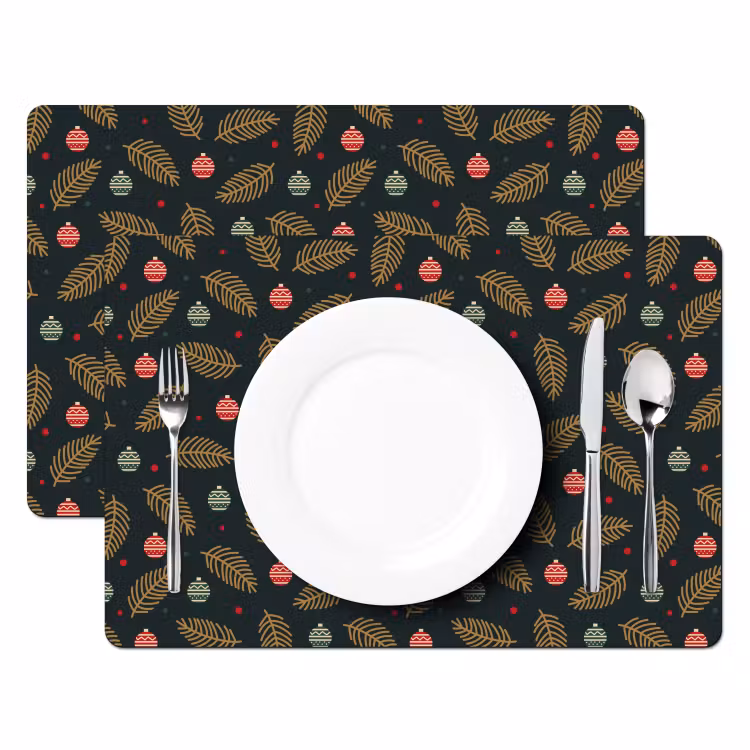 Patroon - Kerst - Symbolen - Groen Placemat vinyl groot 368 -zzsfeer2_Kitchenyeah-website