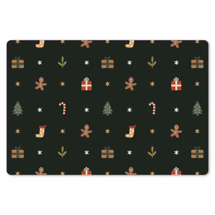 Patroon - Kerstsymbolen - Groen Placemat vinyl groot 368 -zzsfeer1_Kitchenyeah-website