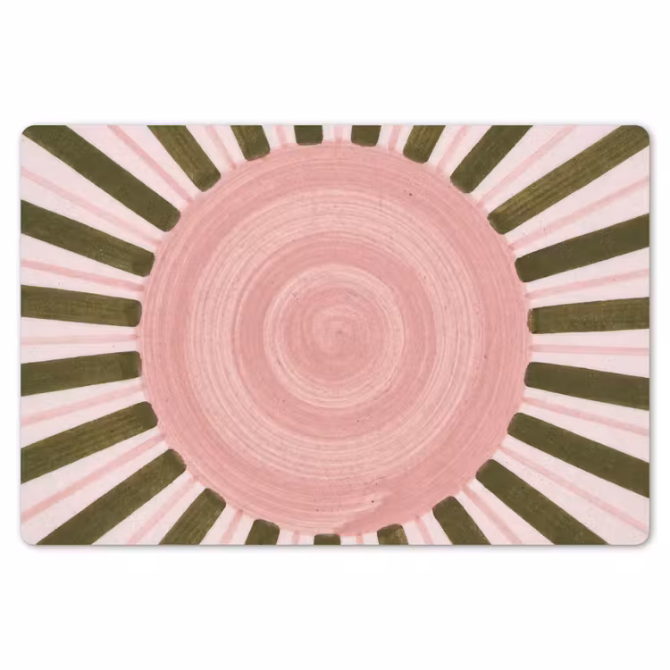 Patroon - Cirkel - Stralen - Abstract - Roze Placemat vinyl groot -zzsfeer1_Kitchenyeah-website