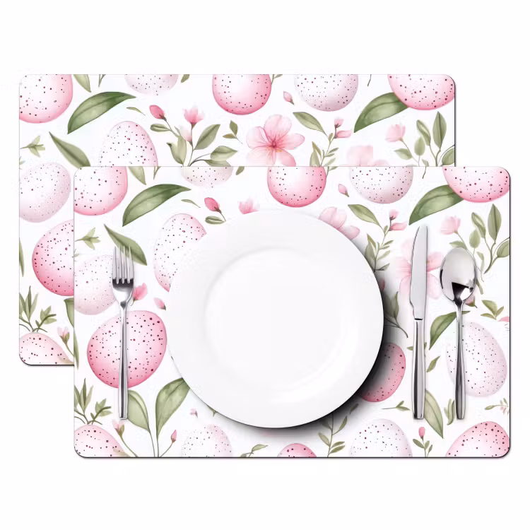 Patroon - Eieren - Roze - Pasen Placemat vinyl groot -zzsfeer2_Kitchenyeah-website