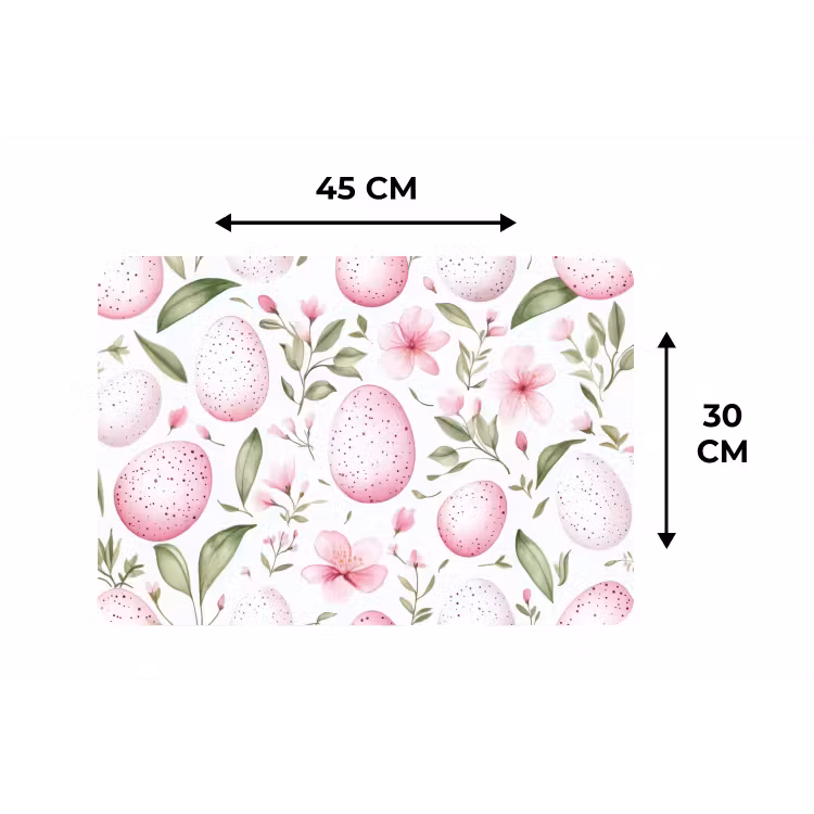 Patroon - Eieren - Roze - Pasen Placemat vinyl groot -specs