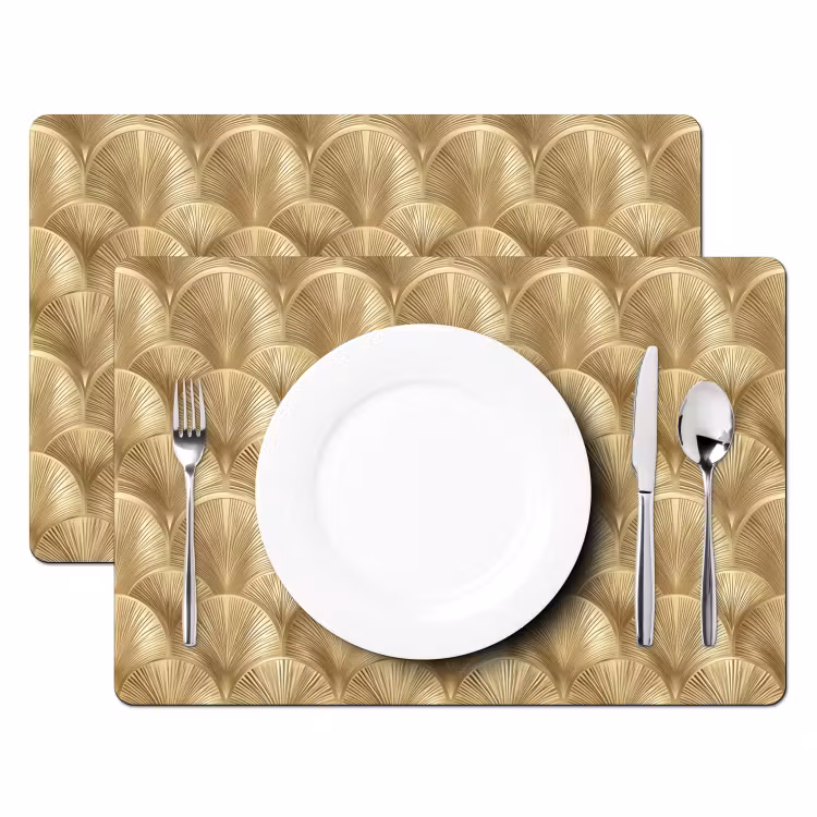 Patroon - Waaier - Goud Placemat vinyl groot 368 -zzsfeer2_Kitchenyeah-website