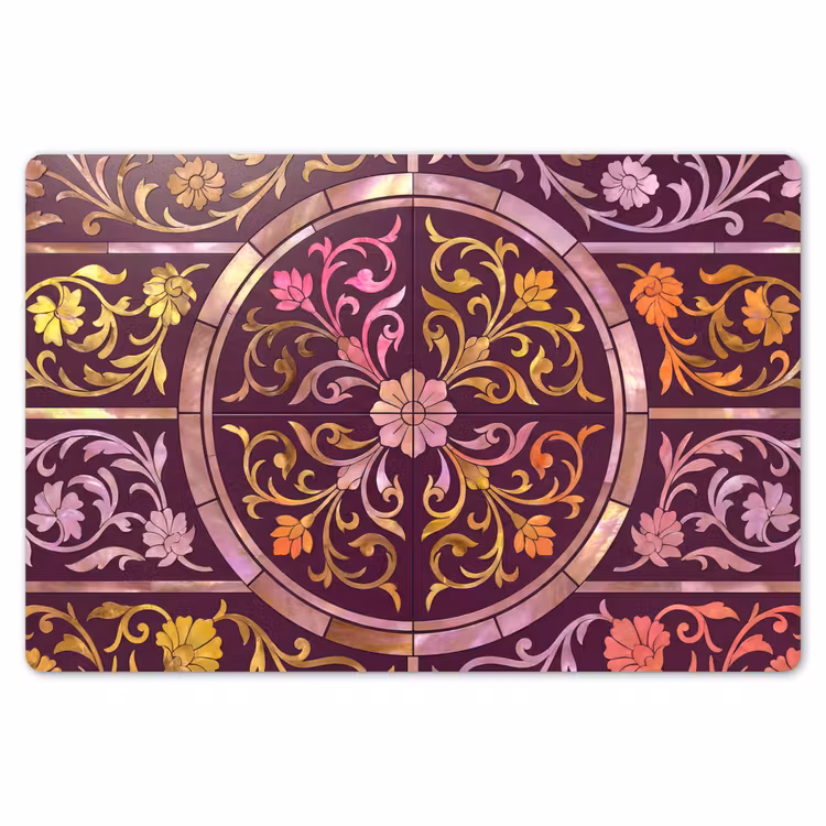 Patroon - Floraal - Oosters - Paars - Goud Placemat vinyl groot -zzsfeer1_Kitchenyeah-website
