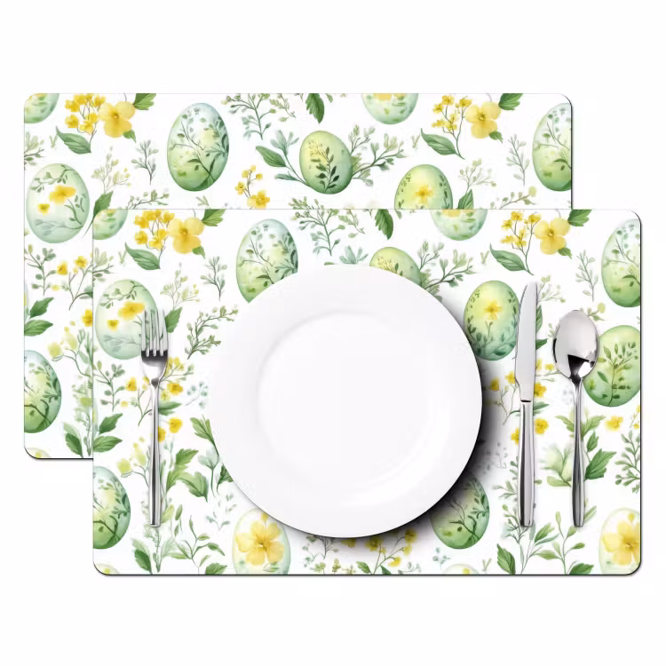 Patroon - Groen - Eieren Placemat vinyl groot -zzsfeer2_Kitchenyeah-website