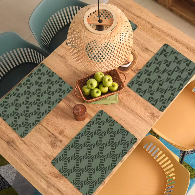 Patroon - Groen - Geometrisch Placemat vinyl groot 368 -zzsfeer5_Kitchenyeah-website