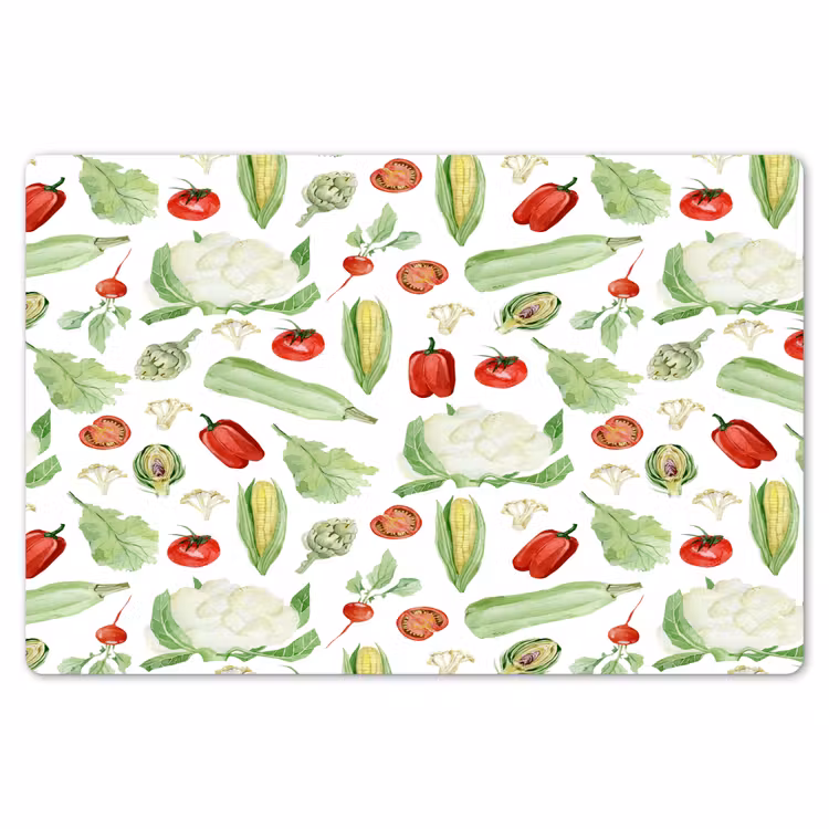 Patroon - Groen - Rood - Groente Placemat vinyl groot 368 -zzsfeer1_Kitchenyeah-website