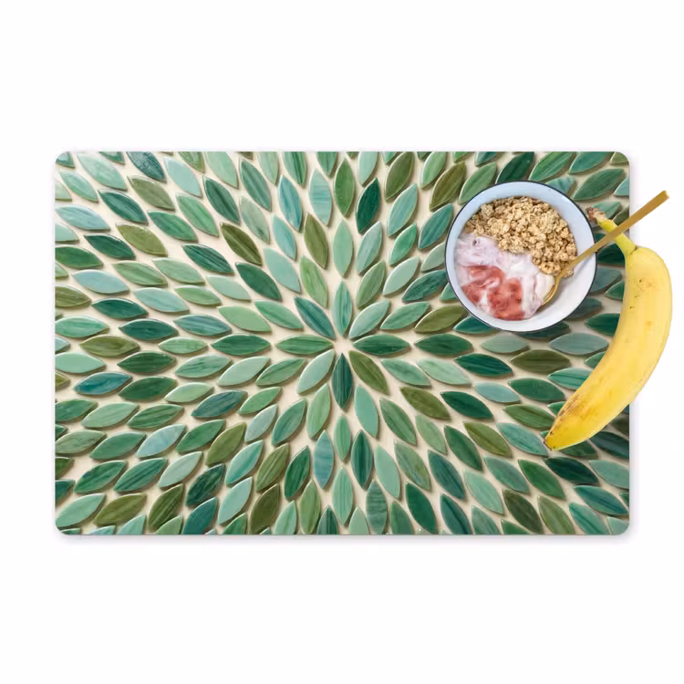 Patroon - Blad - Groen - Abstract Placemat vinyl groot -zzzproduct_Kitchenyeah-website