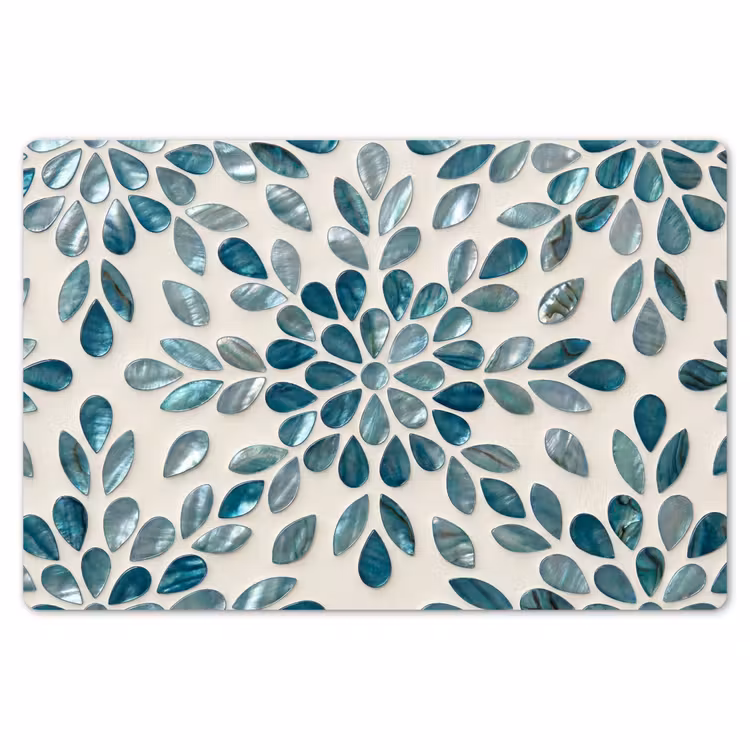 Patroon - Bladeren - Abstract - Modern - Turquoise Placemat vinyl groot -zzsfeer1_Kitchenyeah-website
