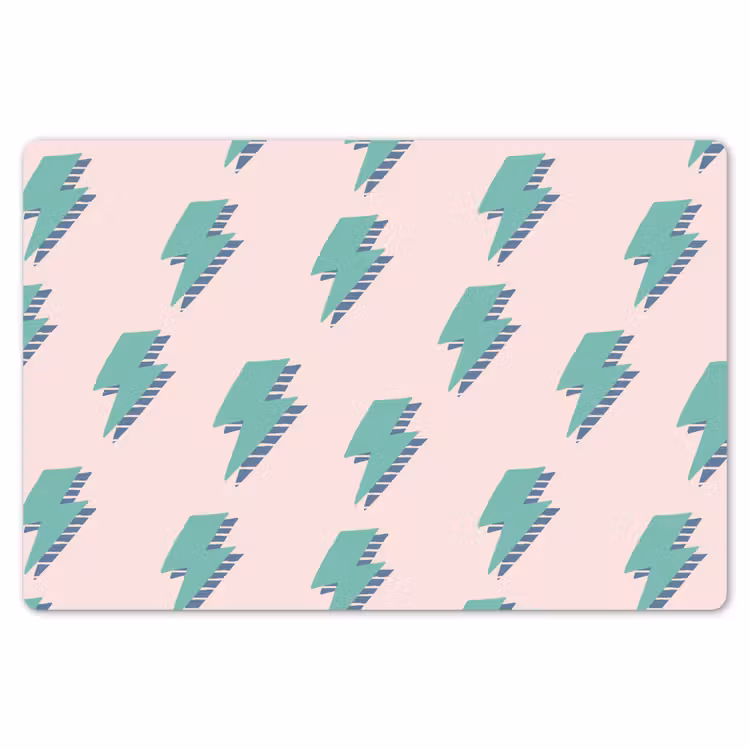 Patroon - Bliksem - Roze - Groen Placemat vinyl groot 368 -zzsfeer1_Kitchenyeah-website