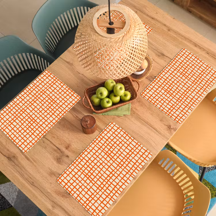 Patroon - Lijnen - Oranje Placemat vinyl groot 368 -zzsfeer5_Kitchenyeah-website