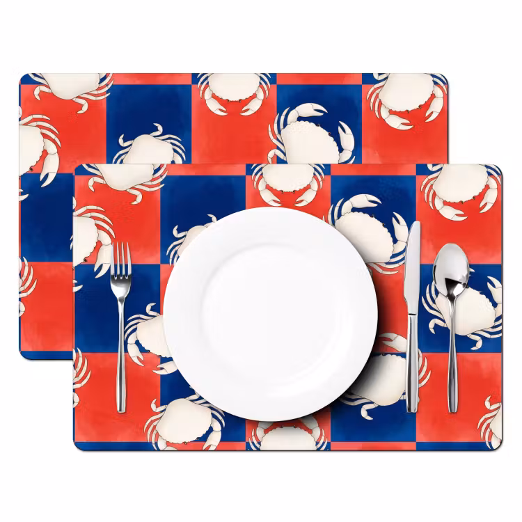 Patroon - Zeeleven - Rood - Blauw - Abstract Placemat vinyl groot -zzsfeer2_Kitchenyeah-website