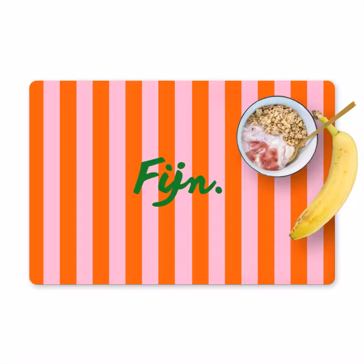 Patroon - Oranje - Fijn - Strepen Placemat vinyl groot -zzzproduct_Kitchenyeah-website
