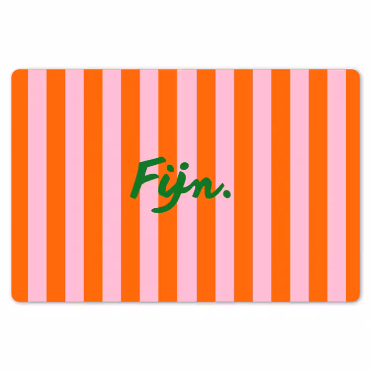 Patroon - Oranje - Fijn - Strepen Placemat vinyl groot -zzsfeer1_Kitchenyeah-website