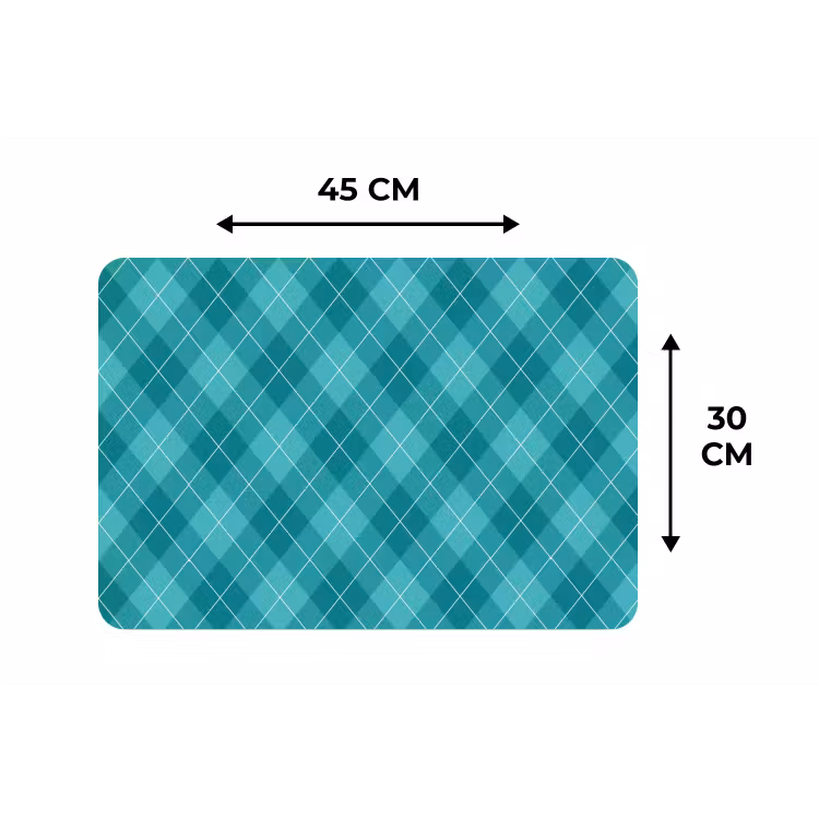 Patroon - Ruiten - Blauw Placemat vinyl groot 368 -specs