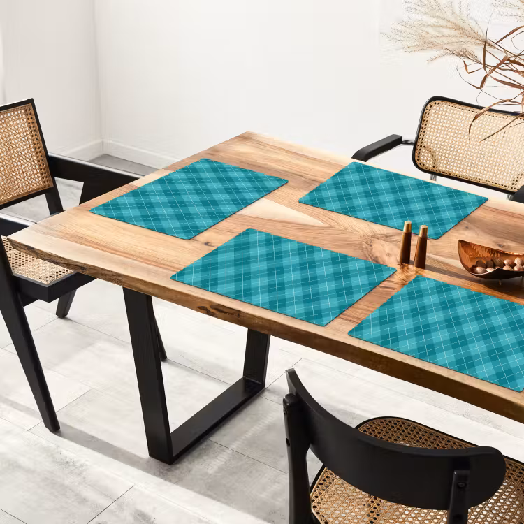 Patroon - Ruiten - Blauw Placemat vinyl groot 368 -zzsfeer4_Kitchenyeah-website